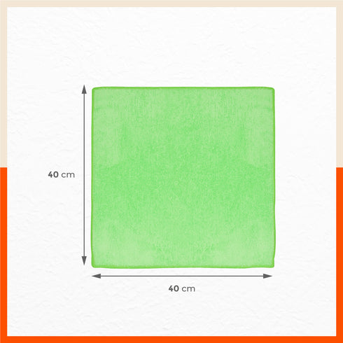 Spic & Span Multi Purpose Micro Fiber Cleaning Cloth - 340 GSM: 40cmx40cm (Pack of 4 - Fluorescent Orange + Fluorescent Green + Fluorescent Yellow + Peach)